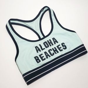 Victoria's Secret PINK Nation Aqua Aloha Beaches Cotton Blend Bralette XS